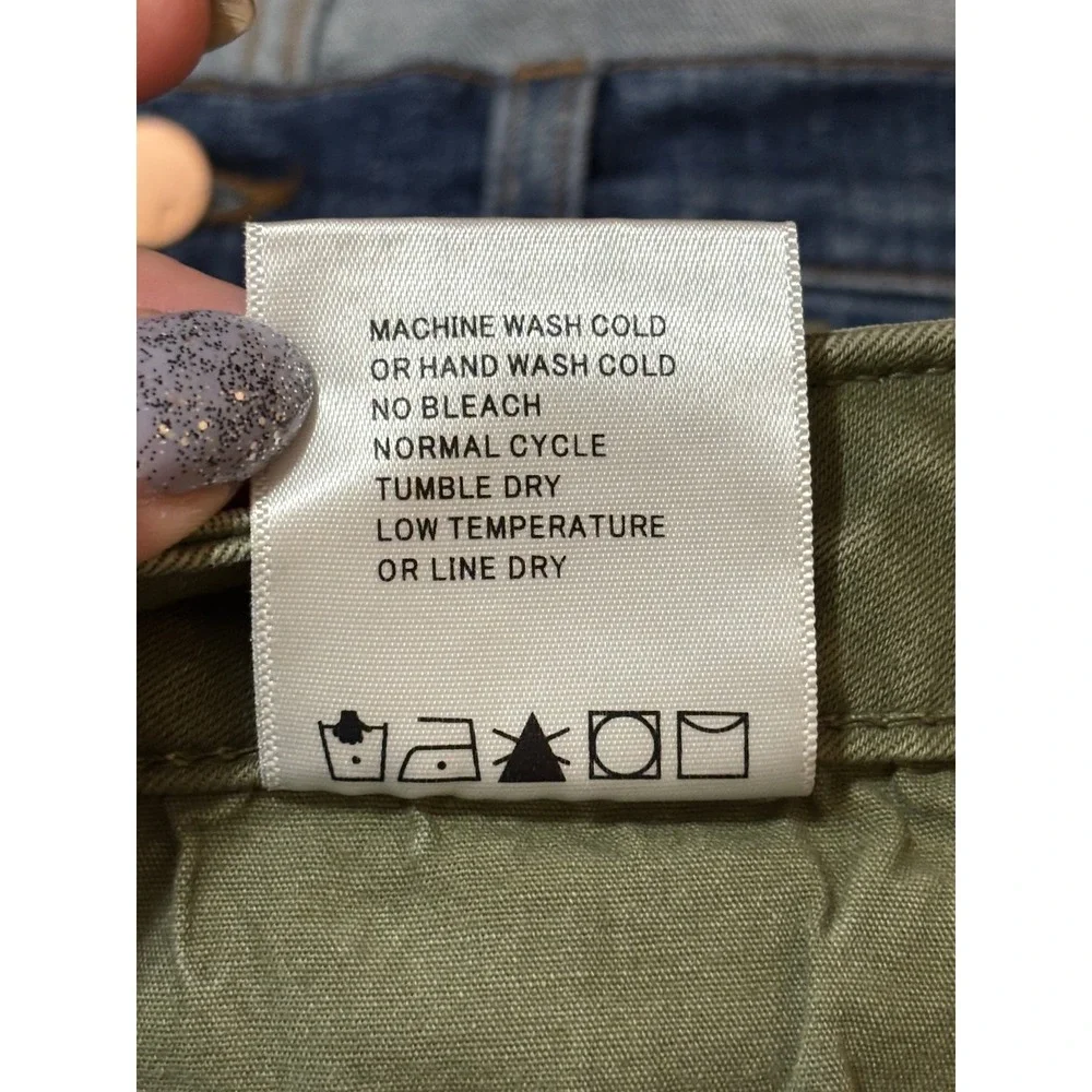 Driftwood Jackie Floral Embroidered Skinny Jeans Olive Green W29 L28 Boho Pants - Picture 6 of 6